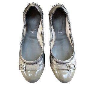 Tod's Leather Ballet Flats Drivers Metallic & Neutrals Size 36 / 6 US